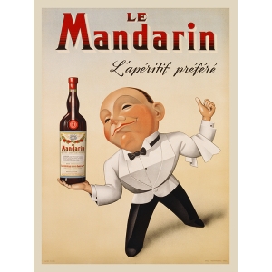 Tableau sur toile. Affiche Vintage. Le Mandarin L’Apéritif Préféré, 1932