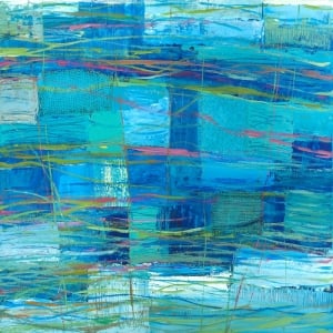 Modern abstract on canvas. Lucas, Ocean Monochrome