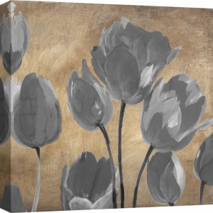 Quadro, stampa su tela. Luca Villa, Tulipani moderni grigi II