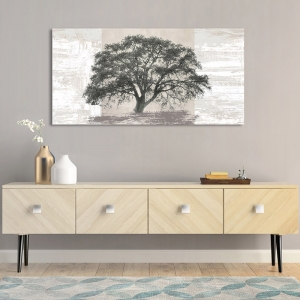 Quadro albero moderno, stampa su tela. Tree panel (Cenere)