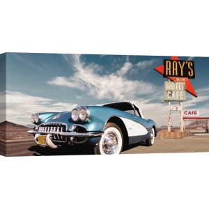 Vintage car poster and canvas. Cruisin' USA