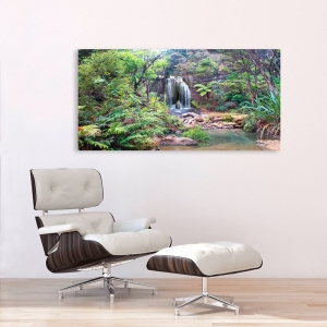 Wall art print, canvas, poster. Rainforest waterfall