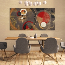 Abstract art print, canvas, poster. Arturo Armenti, Space Orbits (Red)
