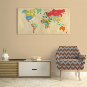 Weltkarte Poster. Joannoo, Hipster Map of the World