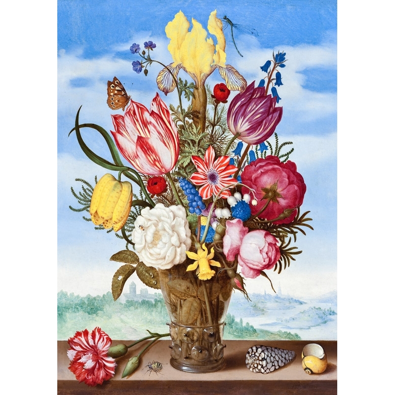 Tableau nature morte. Bosschaert the Elder, Vase de Fleurs