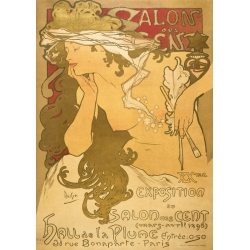 Wall art print, canvas, poster. Alphonse Mucha, Salon des Cent