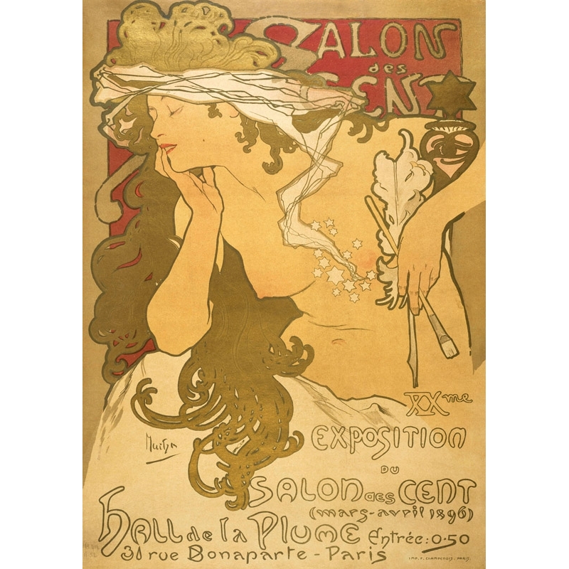 Quadro, stampa su tela. Alphonse Mucha, Salon des Cent