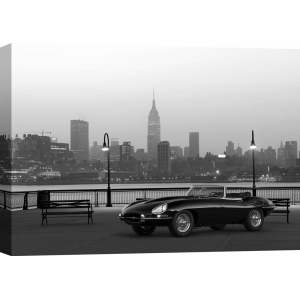 Quadro, poster auto vintage in New York City (BW)
