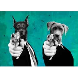 Quadro con cani, stampa su tela. VizLab, Reservoir Dogs (Pop Version)