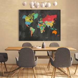 Tableau carte du monde. Modern Map of the World, Dark