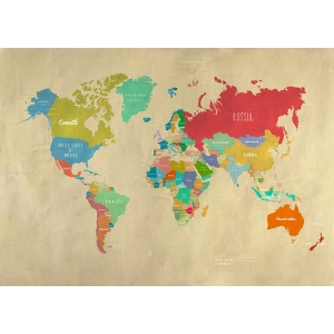 Tableau carte du monde. Hipster Map of the World