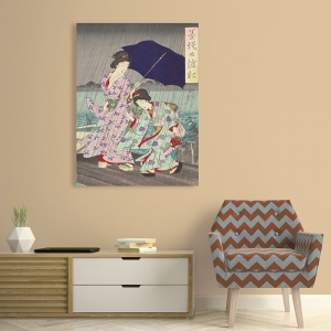 Japanese art print, canvas, poster. Chikanobu, Between the banks II