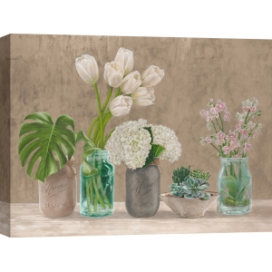 Flower wall art print. Thomlinson,  Spring Arrangement I (neutral)