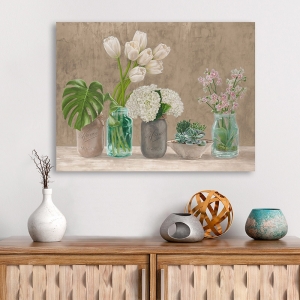 Flower wall art print. Thomlinson,  Spring Arrangement I (neutral)