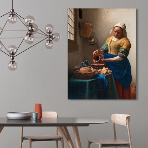 Quadro, stampa su tela. Jan Vermeer, La Lattaia