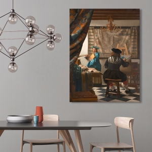 Cuadros en lienzo y lienzo. Jan Vermeer, El Arte de la Pintura