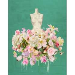Quadro fashion su tela. Kelly Parr, Dressed in Flowers I Green