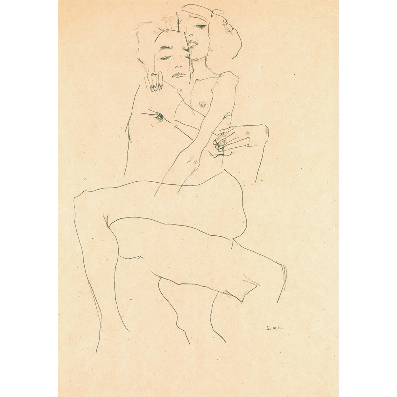 Cuadros en lienzo y poster. Egon Schiele, Pareja abrazada