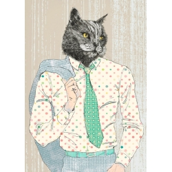Quadro con gatto, stampa su tela. Matt Spencer, Bon Vivant