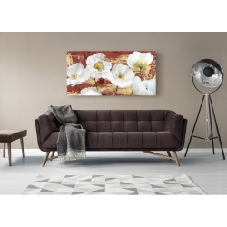 Wall art print and canvas. Leonardo Sanna, Washed Poppies (Red & Gold)