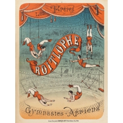 Quadro, stampa vintage circo. Levy, Les Freres Roitlophe Gymnastes