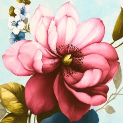Flower wall art print, canvas. Rei Keiko, Purple Azaleas (detail)