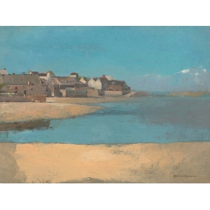 Kunstdruck Odilon Redon, Village by the Sea in Brittany