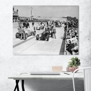 Cuadro foto de época. La salida del Gran Premio de Francia de 1934