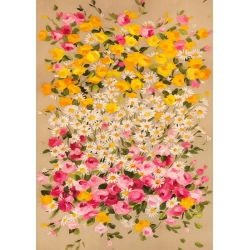 Cuadro flores modernas Anna Borgese, Fiesta de las flores (beige)