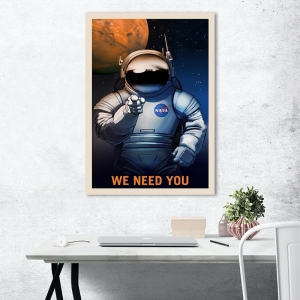 Tableau sur toile et poster de la NASA. We Need You