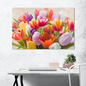 Tableau fleur moderne sur toile. Luca Villa, Tulipes d'été
