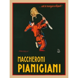 Manifesto vintage. Poster, stampa tela. Mauzan, Maccheroni Pianigiani