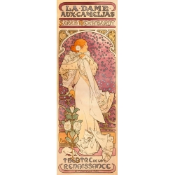 Wall art print and canvas. Alphonse Mucha, The Lady of the Camellias