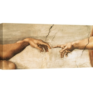 Cuadro famoso en canvas. Michelangelo Buonarroti, La creación de Adán