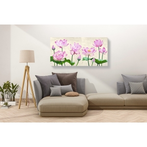 Wall art print and canvas. Shin Mills, Lotus Flowers