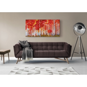 Wall art print and canvas. Angelo Masera, Red birches