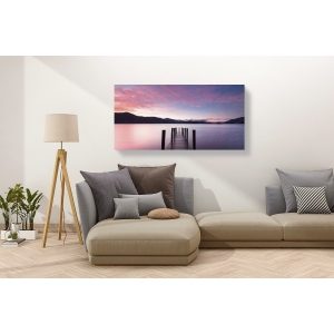 Wall art print and canvas. Twilight on lake, UK