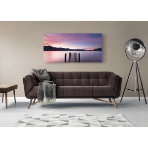 Wall art print and canvas. Twilight on lake, UK