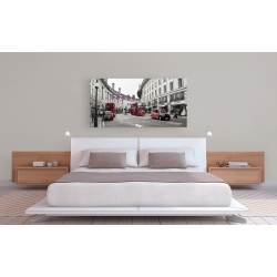 Wall art print and canvas. Buses and taxis in Oxford Street, London