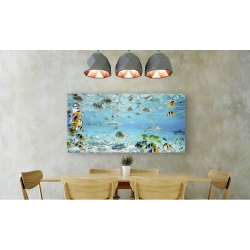 Tableau sur toile. Pangea Images, Poissons et requins, Bora Bora