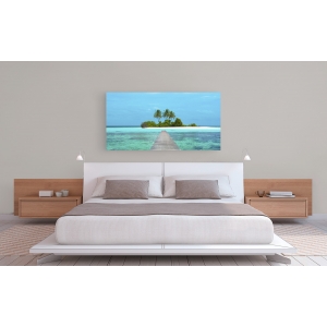 Wall art print and canvas. Pangea Images, Jetty and Maldivian island