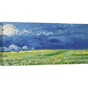 Wall art print and canvas. Vincent van Gogh, Wheatfield under thunderclouds
