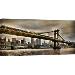 Wall art print and canvas. Ratsenskiy, Manhattan Bridge and New York City Skyline, New York