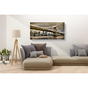Wall art print and canvas. Ratsenskiy, Manhattan Bridge and New York City Skyline, New York