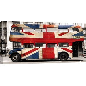 Tableau sur toile. Union jack double-decker bus, Londres
