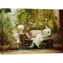 Wall art print and canvas. Mihaly Munkacsy, A Willing Helper