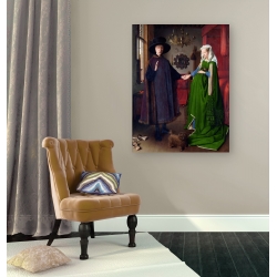 Jan Van Eyck I coniugi Arnolfini QUADRO STAMPA SU TELA CANVAS ARTE ARREDAMENTO