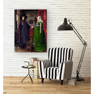 Tableau sur toile. Jan Van Eyck , Le couple Arnolfini 