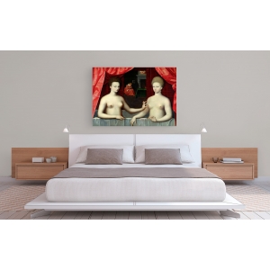 Wall art print and canvas. School of Fontainebleau, Gabrielle d'Estrees and her Sister