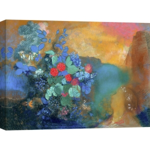 Wall art print and canvas. Odilon Redon, Ophelia among the flowers